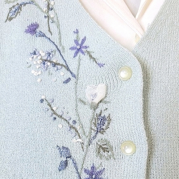 Vintage Koret Petites 3 Piece Skirt Set Floral Embroidery Large - Picture 8 of 16